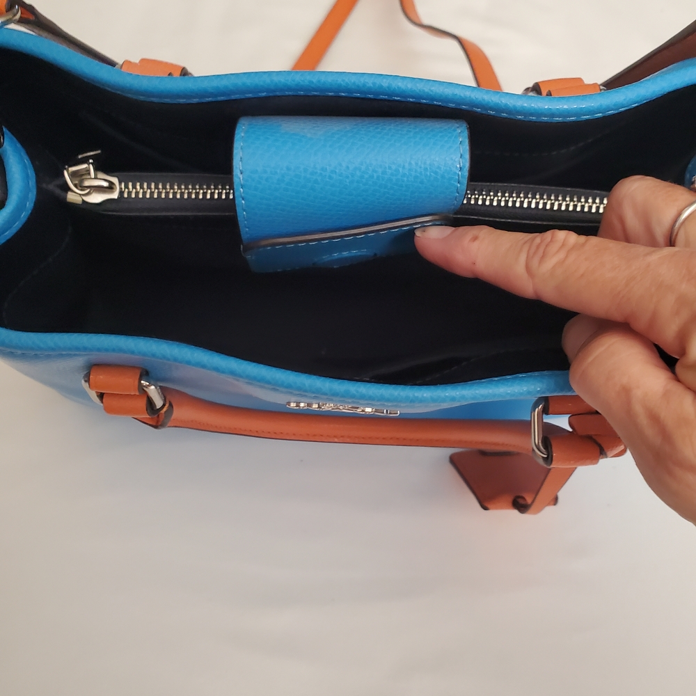 Coach Colorblock Leather Satchel/Top Handle with Crossbody Strap Bag - Picture 9 of 11